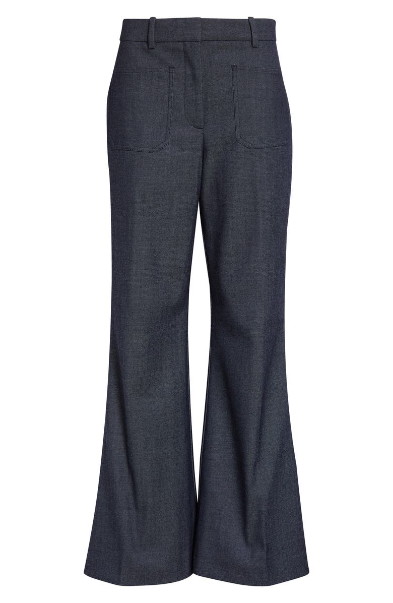 Reiss Uma Wool Blend Patch Pocket Flare Leg Pants, Alternate, color, Blue