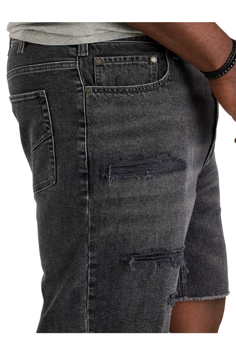 Big & Tall Dual Denim Athletic-Fit Rip And Repair Shorts, Alternate, color, PHANTOM FADE