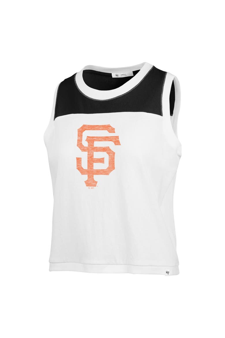 Women's '47 White San Francisco Giants Premier Zoey Waist Length Tank Top, Alternate, color, White