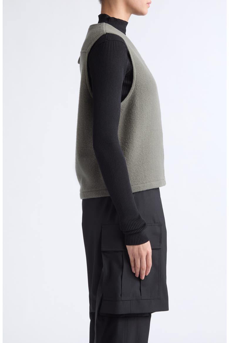 Wool Fleece Zip Vest, Alternate, color, ZINC FLEECE