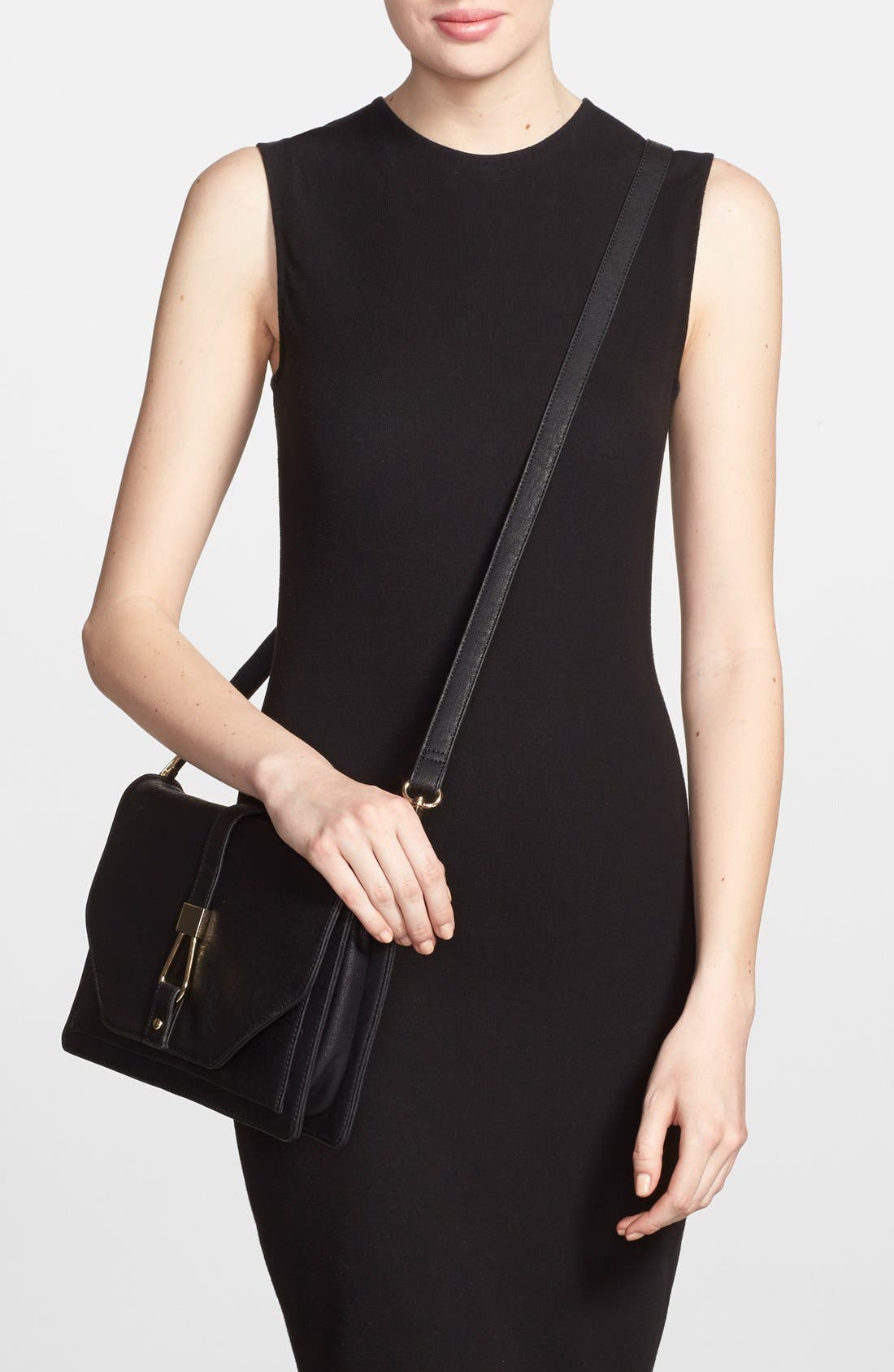 'Bentley' Faux Leather Convertible Clutch, Alternate, color, BLACK