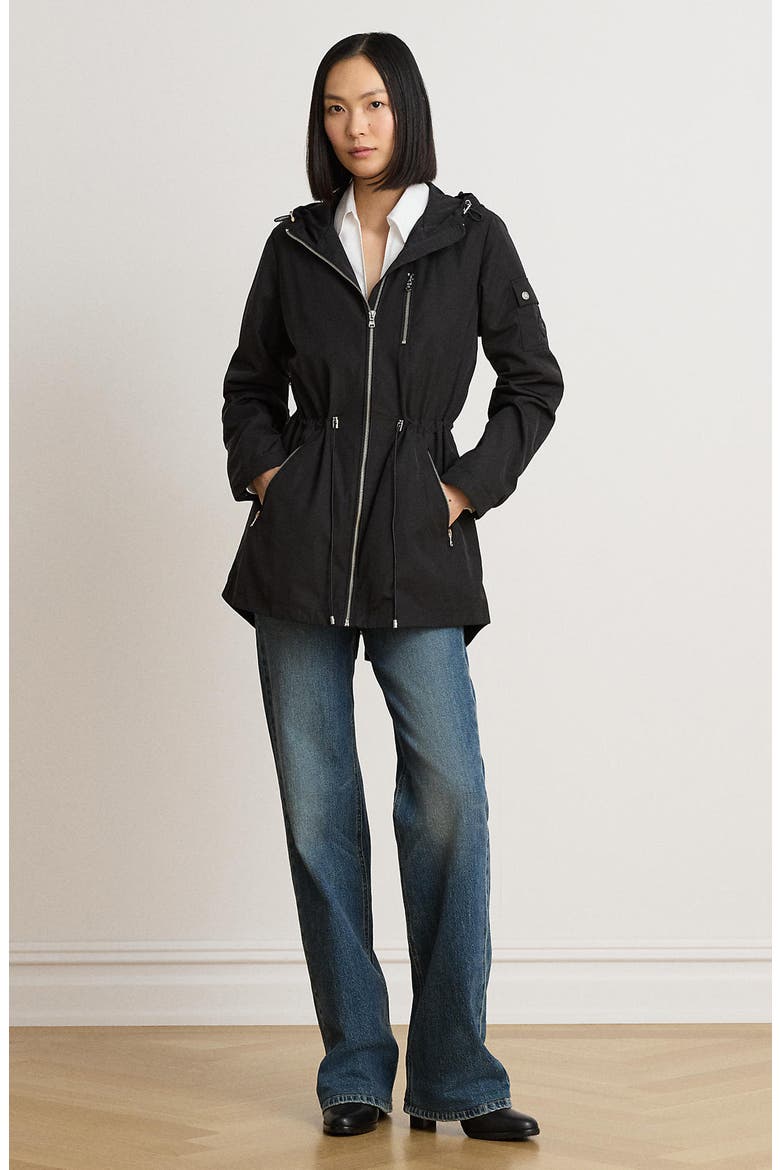 Hooded Zip Anorak, Alternate, color, BLACK