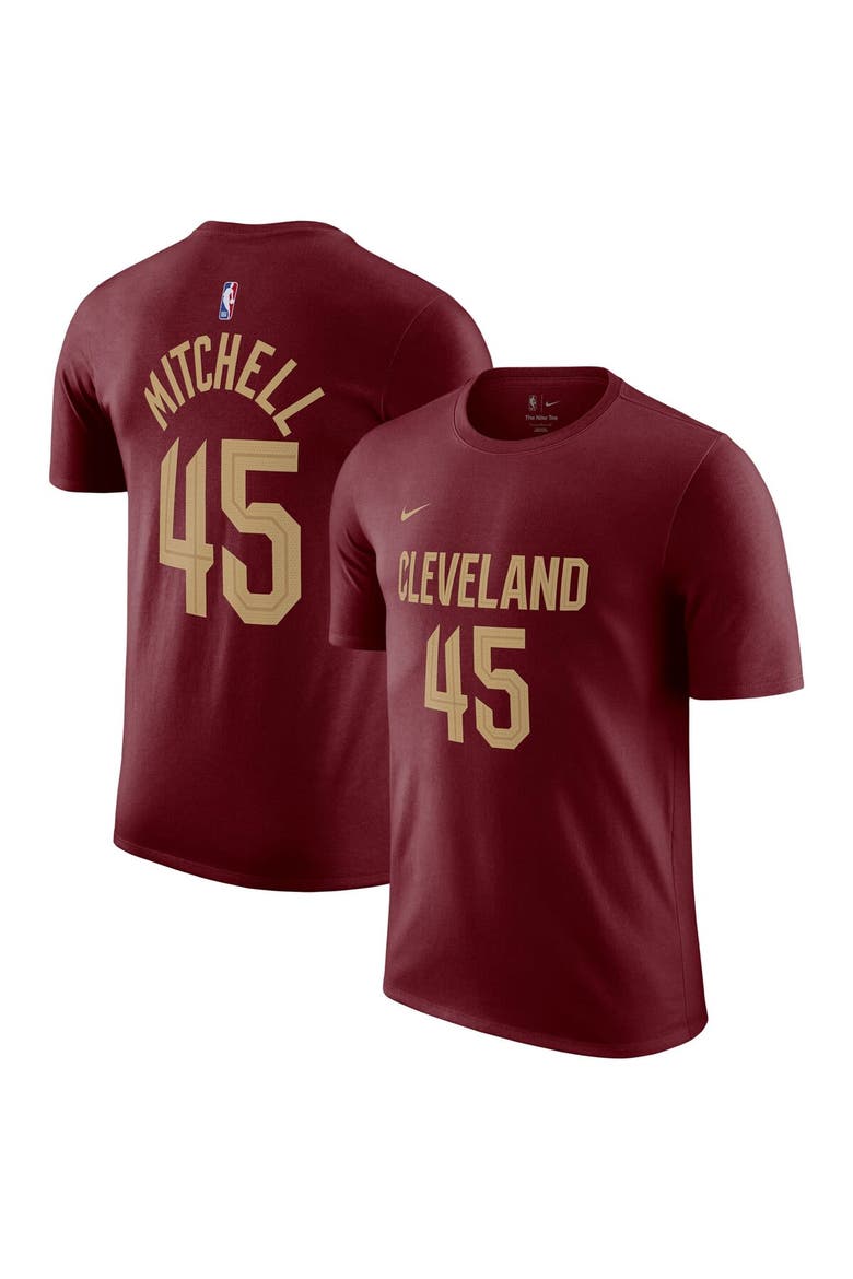 Men's Nike Donovan Mitchell Burgundy Cleveland Cavaliers Icon 2022/23 Name & Number T-Shirt, Main, color, Burgundy
