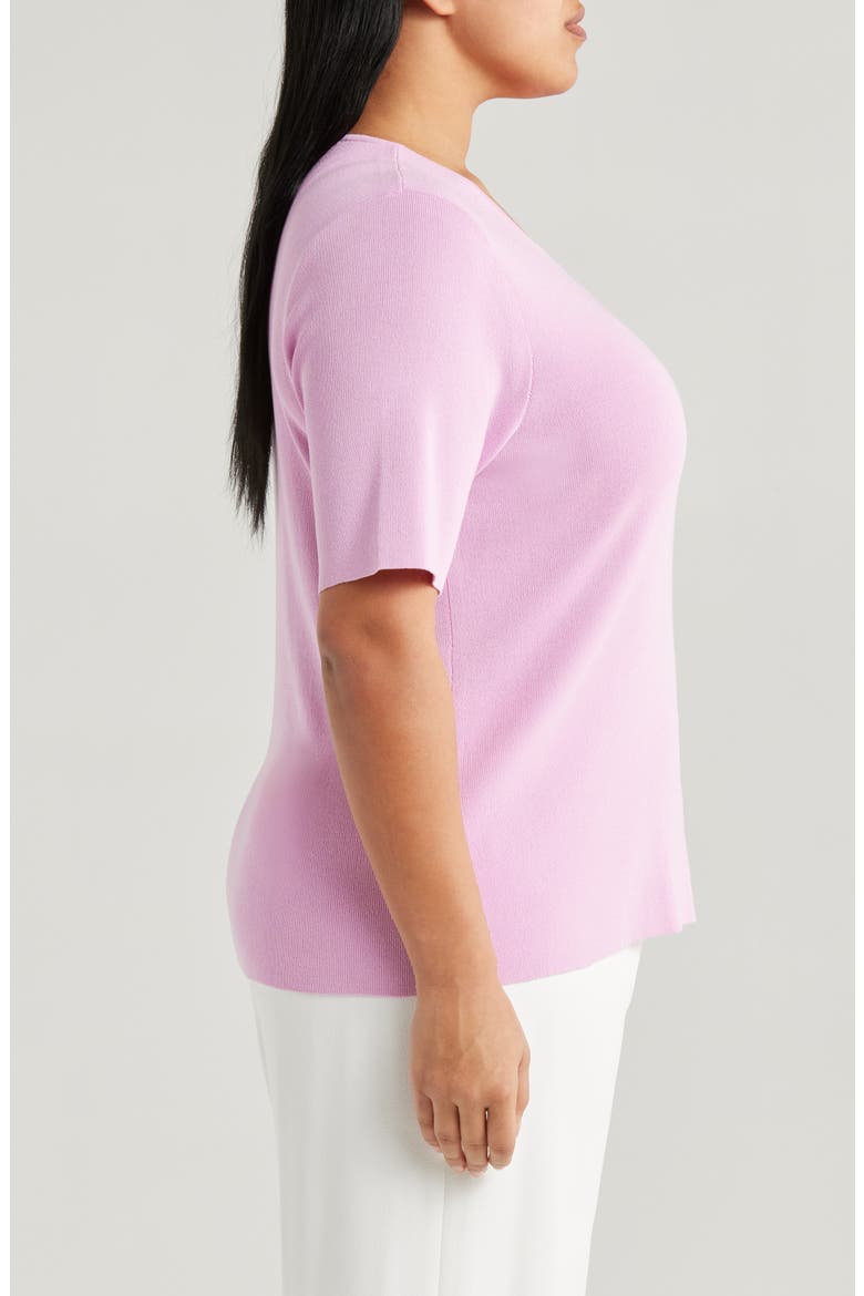 Short Sleeve Sweater, Alternate, color, PINK MACAROON