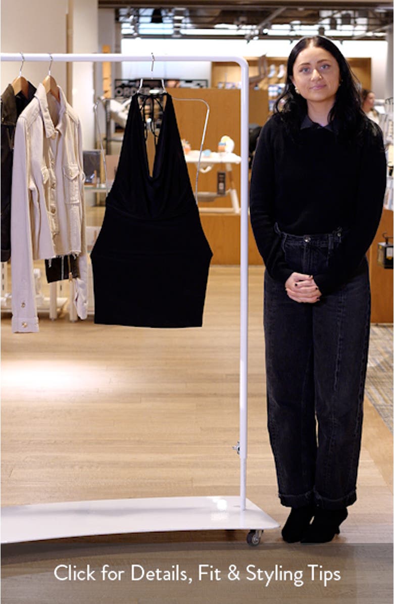 The Soleil Open Back Halter Minidress, sales video thumbnail