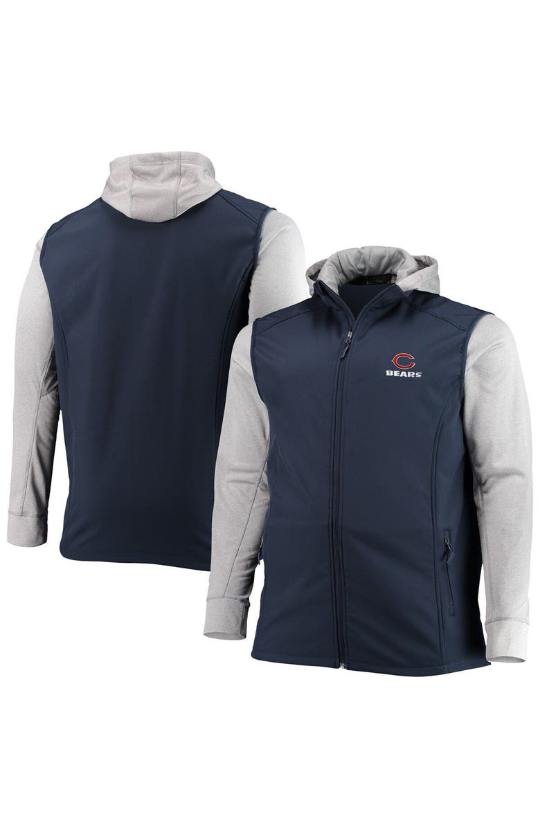 DUNBROOKE Men's Dunbrooke Navy/Gray Chicago Bears Big & Tall Alpha Full-Zip Hoodie Jacket, Main, color, 