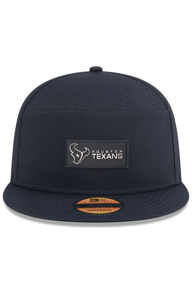 New Era Men's New Era Navy Houston Texans 2025 Sideline  Split Panel 9FIFTY Snapback Hat, Alternate, color, Navy