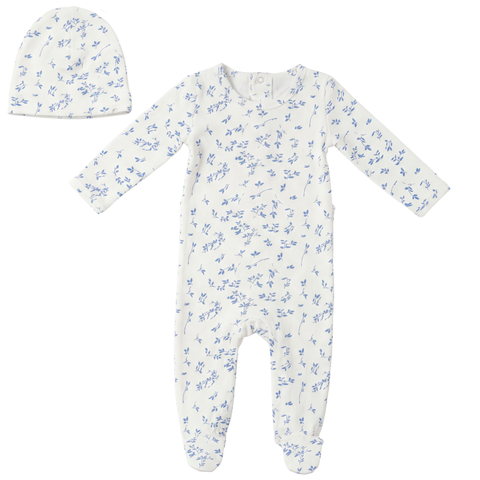 Boy Leaves Print Romper Set with Hat (Baby)