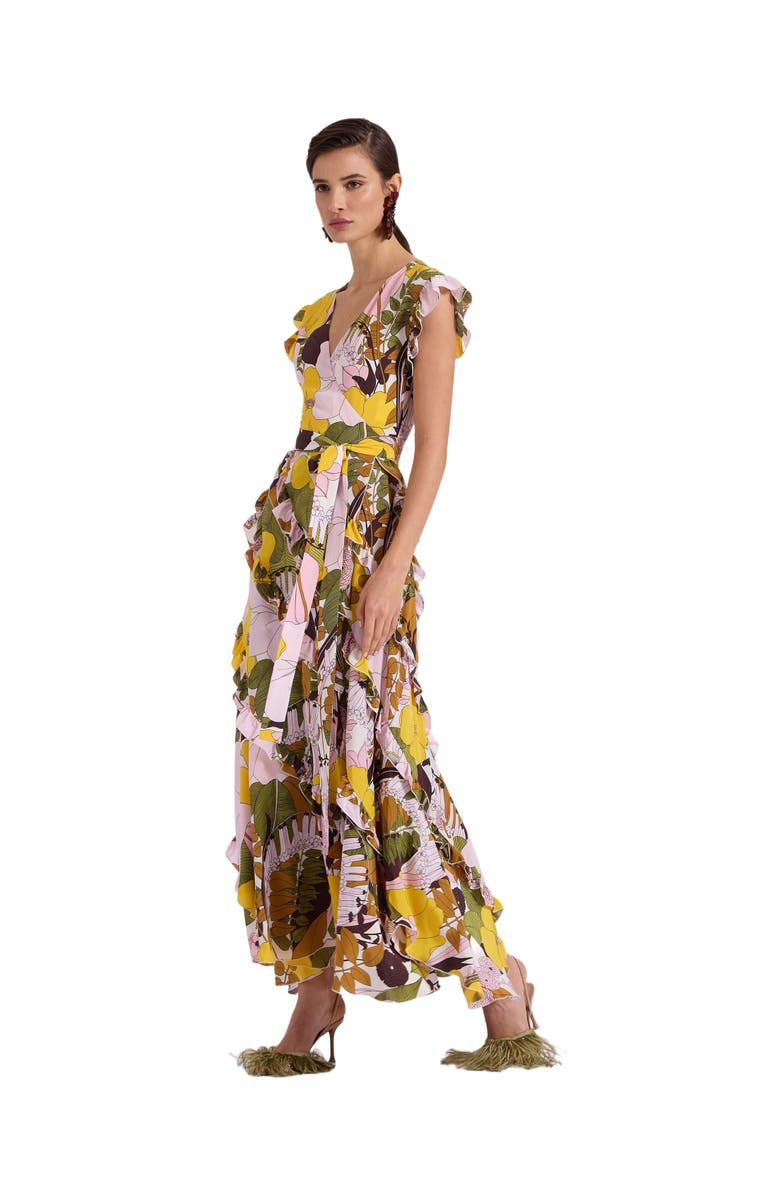 La DoubleJ Lollipop Wrap Dress Big Flower Rose Pink, Main, color, 