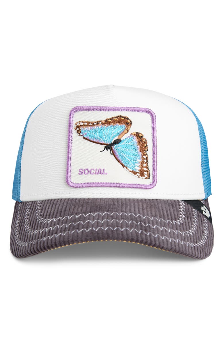 Goorin Bros. Social Remix Butterfly Patch Snapback Trucker Hat, Alternate, color, Multi Color