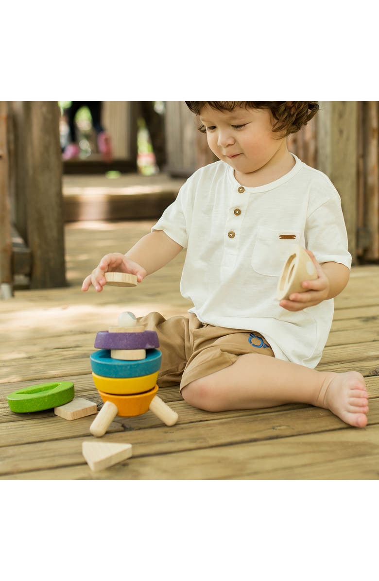 PlanToys<sup>®</sup> Stacking Rocket Toy, Alternate, color, Assorted