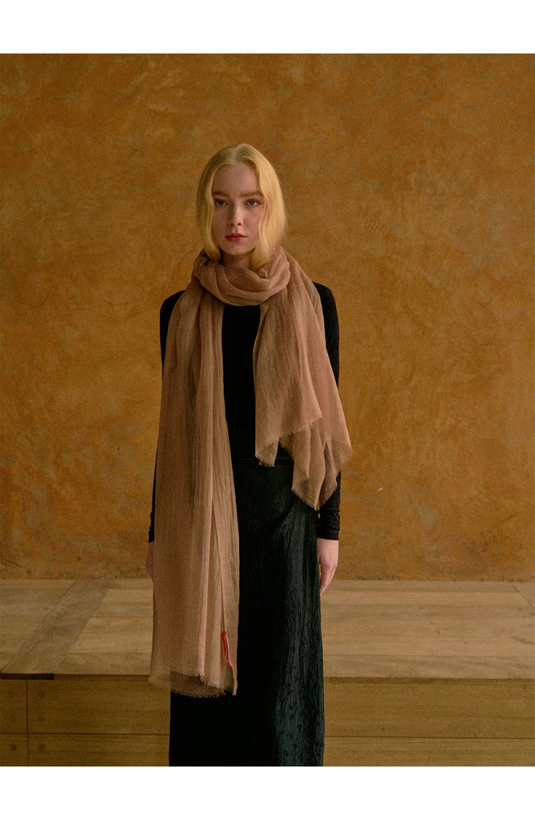 Lost Pattern "Featherlight" Oversized Cashmere Scarf, Alternate, color, Light Tan