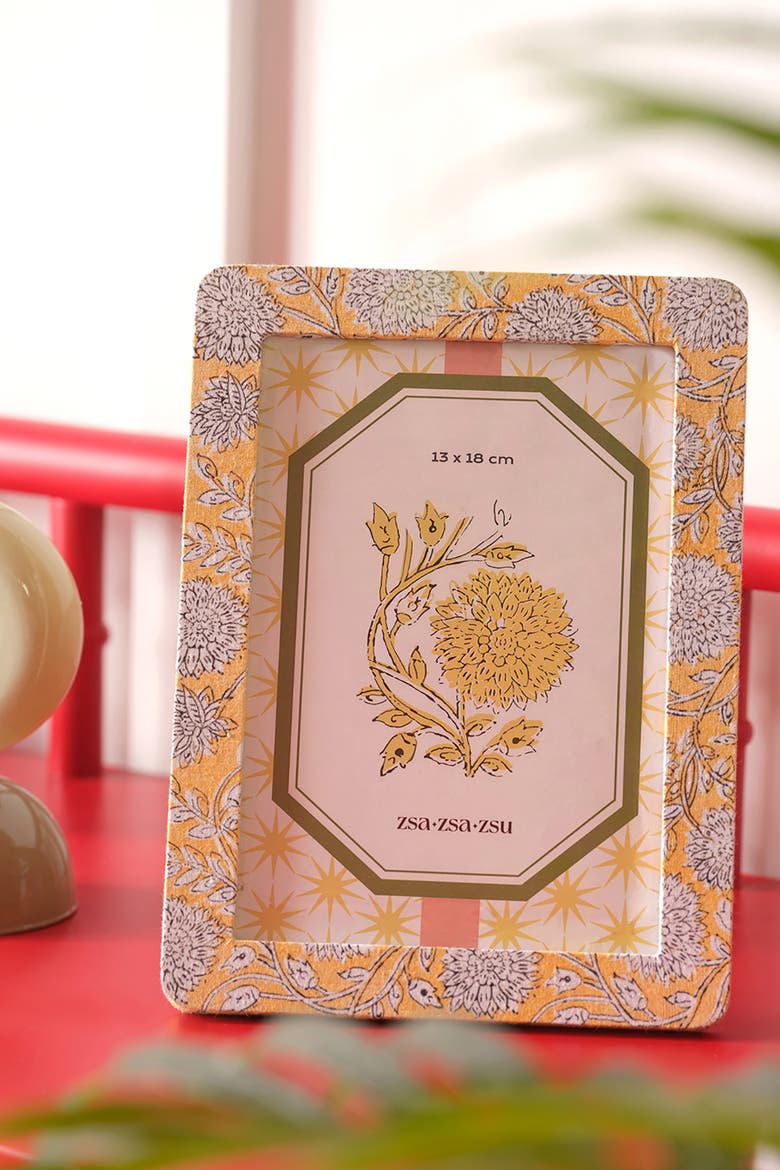 Noida Printed Frame 7X9 In, Alternate, color, Yellow