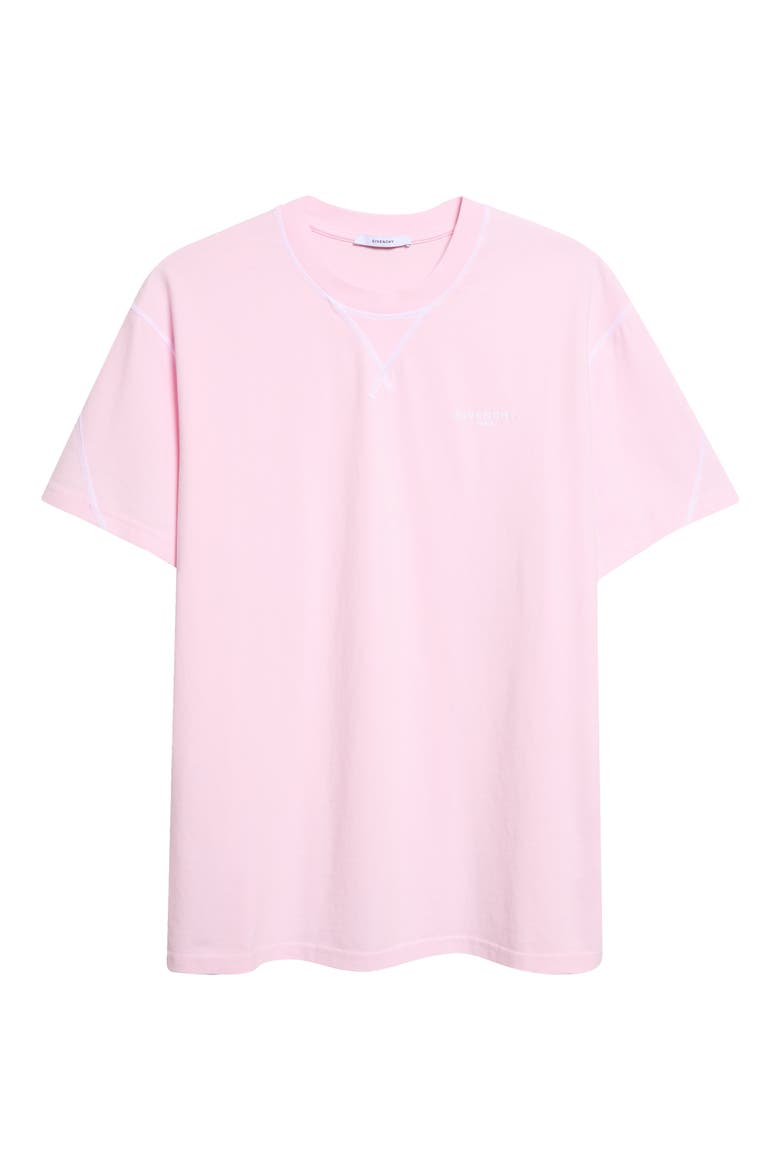 Couture Seam Contrast Stitch T-Shirt, Main, color, LIGHT PINK