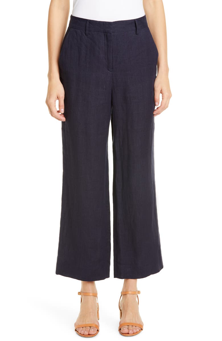 Mansur Gavriel Linen Straight Leg Ankle Pants, Main, color, 