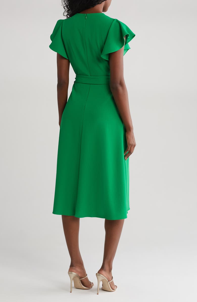 DKNY Flutter Sleeve Faux Wrap Midi Dress, Alternate, color,