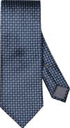 Eton Navy Geometric Pattern Silk Jacquard Tie