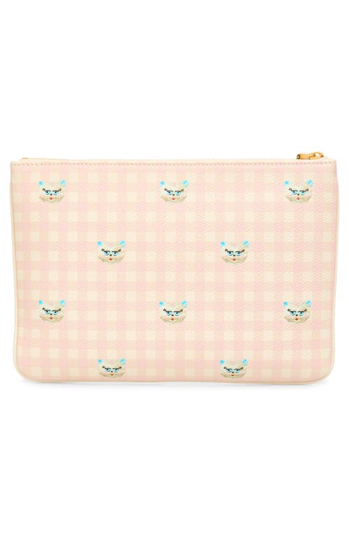 Valentino Garavani Medium Vlogo Signature Flat Leather Pouch Clutch In Multi