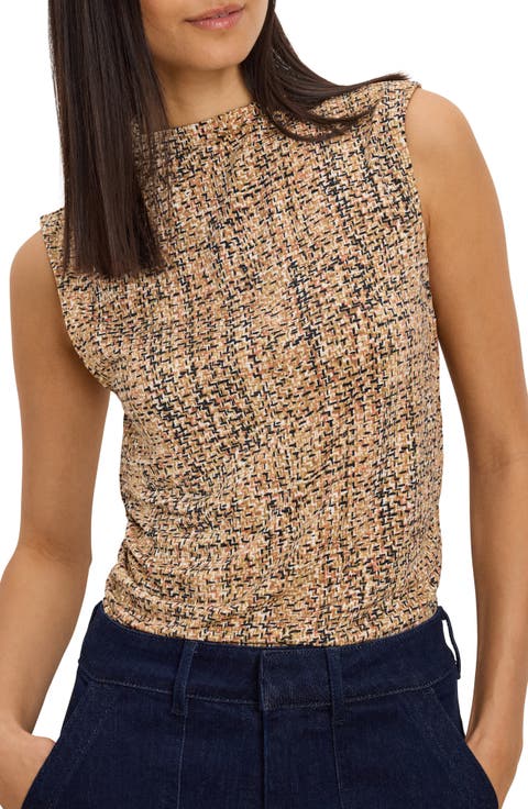 Printed Tweed Knit Tank