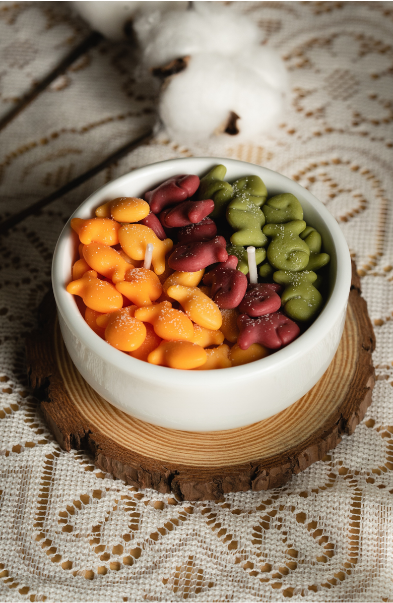 Southlake gifts Fish & Crackers Candle Bowl, Alternate, color, Multi-Color