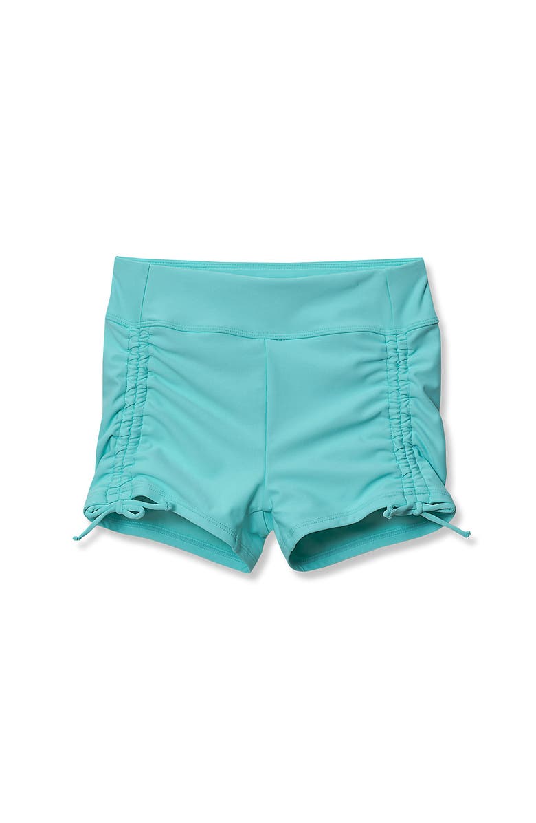 Lands' End Girls Chlorine Resistant Ruched Swim Boyshort, Main, color, 