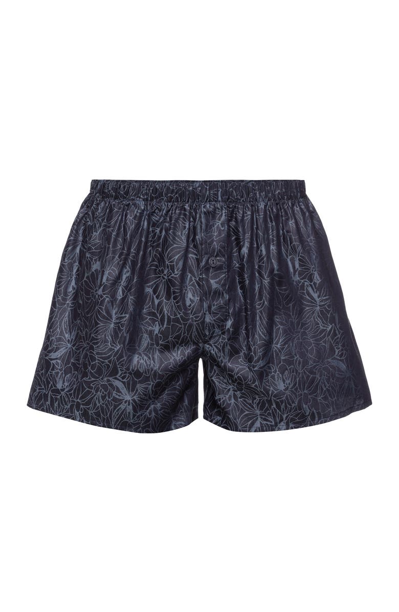 Hanro Selection Satin Cotton Boxers, Main, color, Nightshade