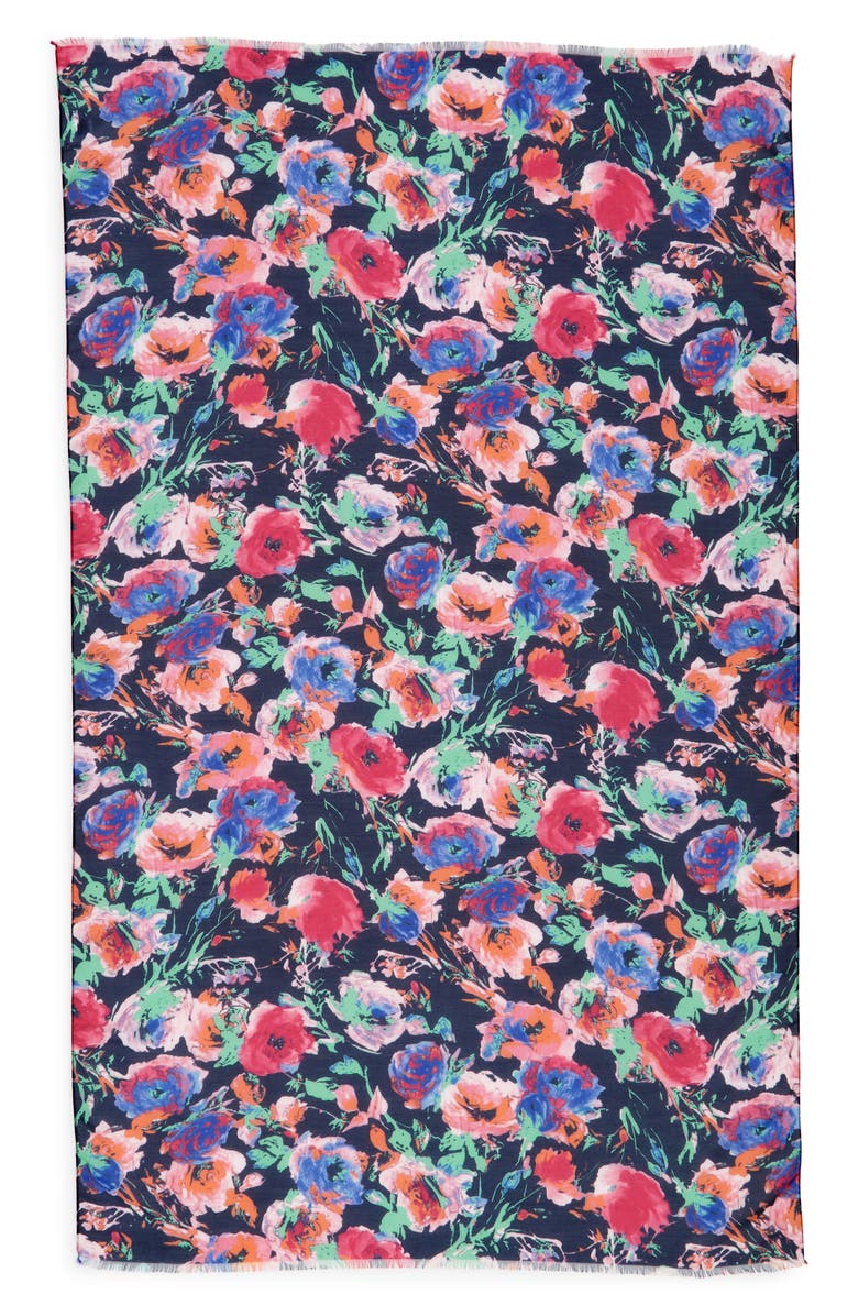Sole Society Floral Print Scarf, Alternate, color,