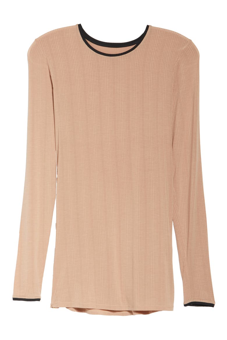 Whipped Long Sleeve Tee, Alternate, color, BUFF/BLACK