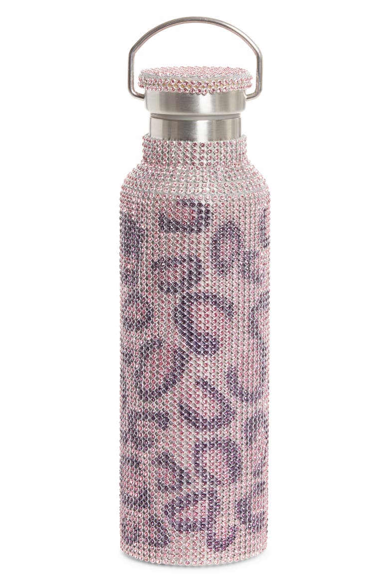 Crystal Embellished Insulated Water Bottle, Main, color, PINK LEOPARD