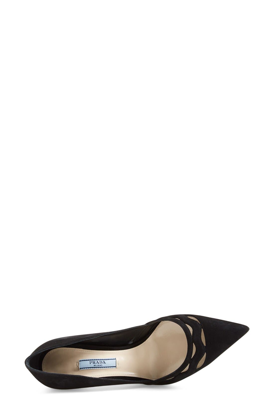 Prada Cutout Pointy Toe Pump, Alternate, color, 