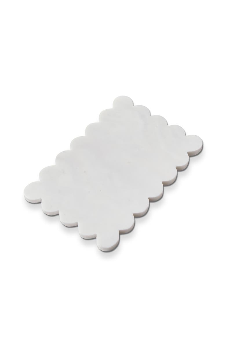 tag Scalloped Rect Marble Board White Marble Everyday, Main, color, White