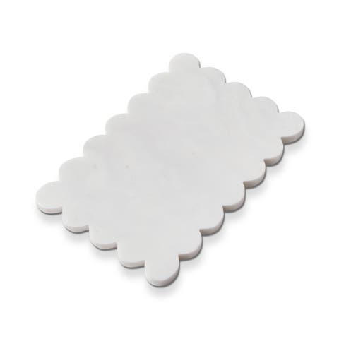 Scalloped Rect Marble Board White Marble Everyday