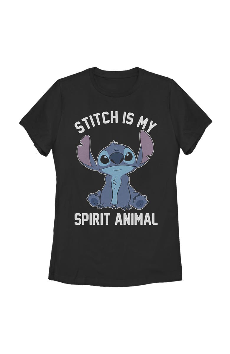 Lilo & Stitch Women's Lilo & Stitch My Spirit Animal Is Stich  Graphic T-Shirt, Main, color, Black