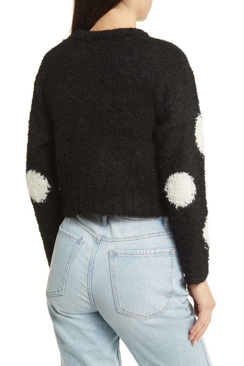 Multi Dots Sweater, Alternate, color, BLACK WHITE