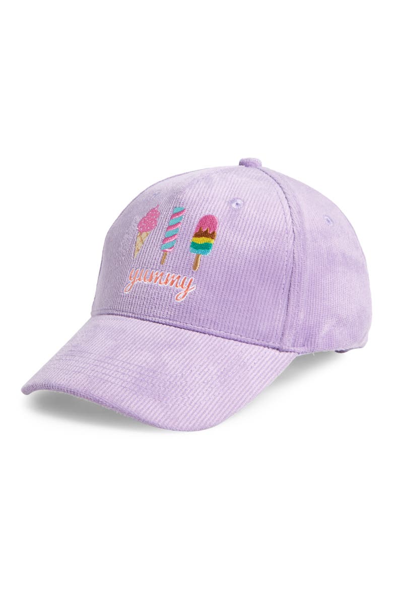 Kids' Corduroy Adjustable Baseball Cap, Main, color, IRIS ORCHID