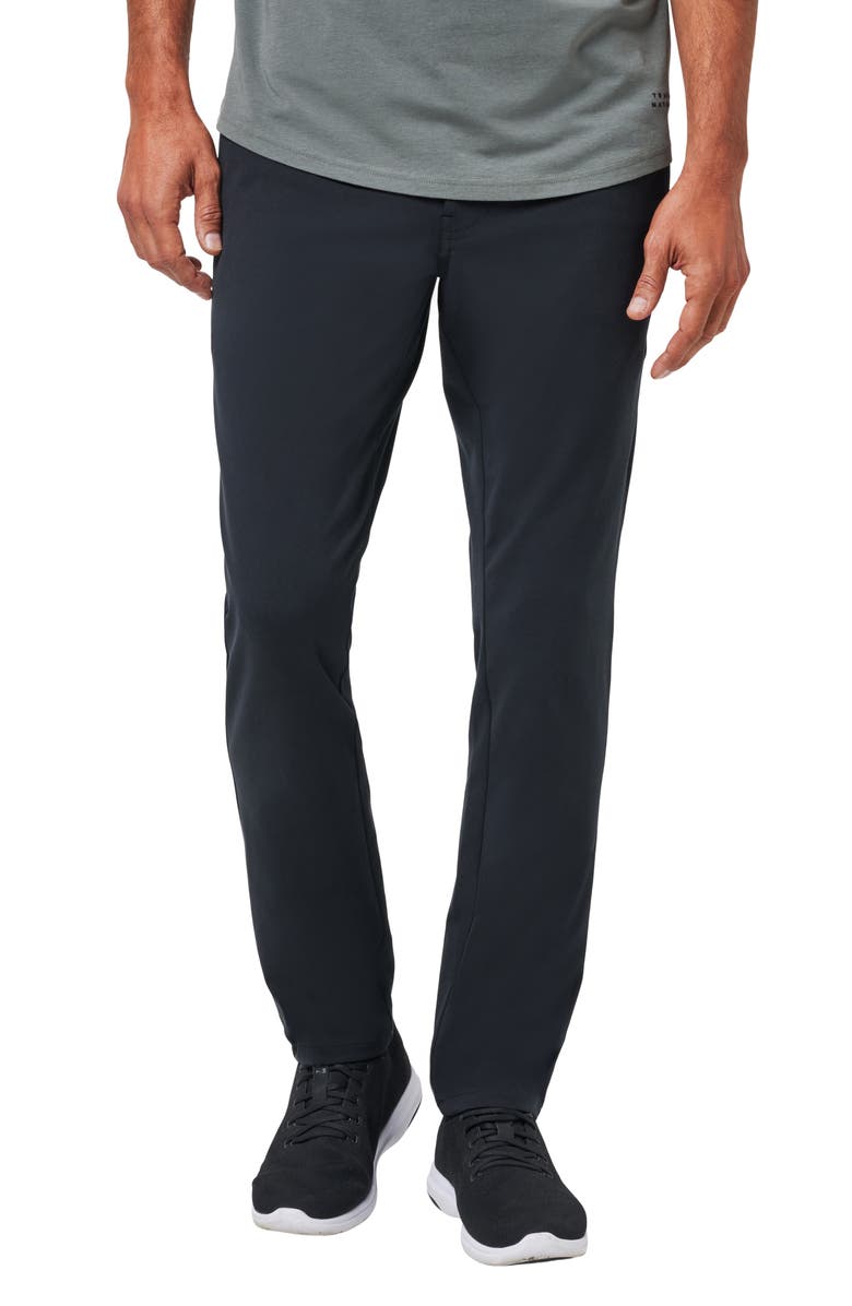 TravisMathew Legacy Stretchknit Flat Front Chinos, Main, color, Black