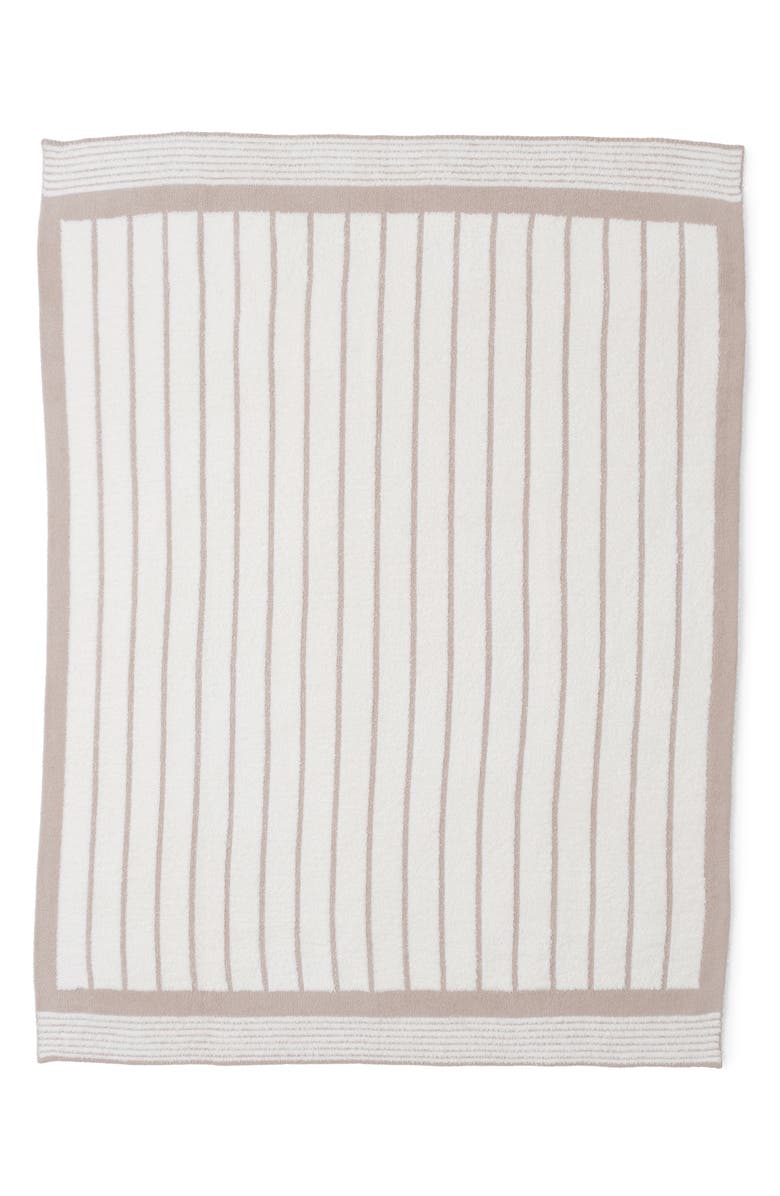Barefoot Dreams<sup>®</sup> CozyChic<sup>®</sup> Border Stripe Throw Blanket, Alternate, color, Sahara/ Cream