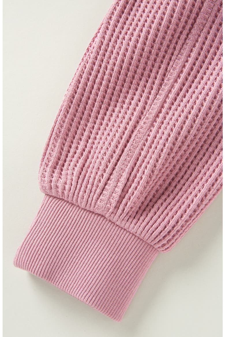Kids' Cozy Waffle Sweatshirt, Alternate, color, PURPLE VICTORIA