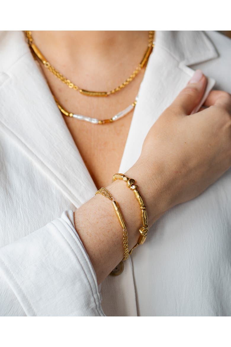 Tube Bead Bracelet, Alternate, color, Gold