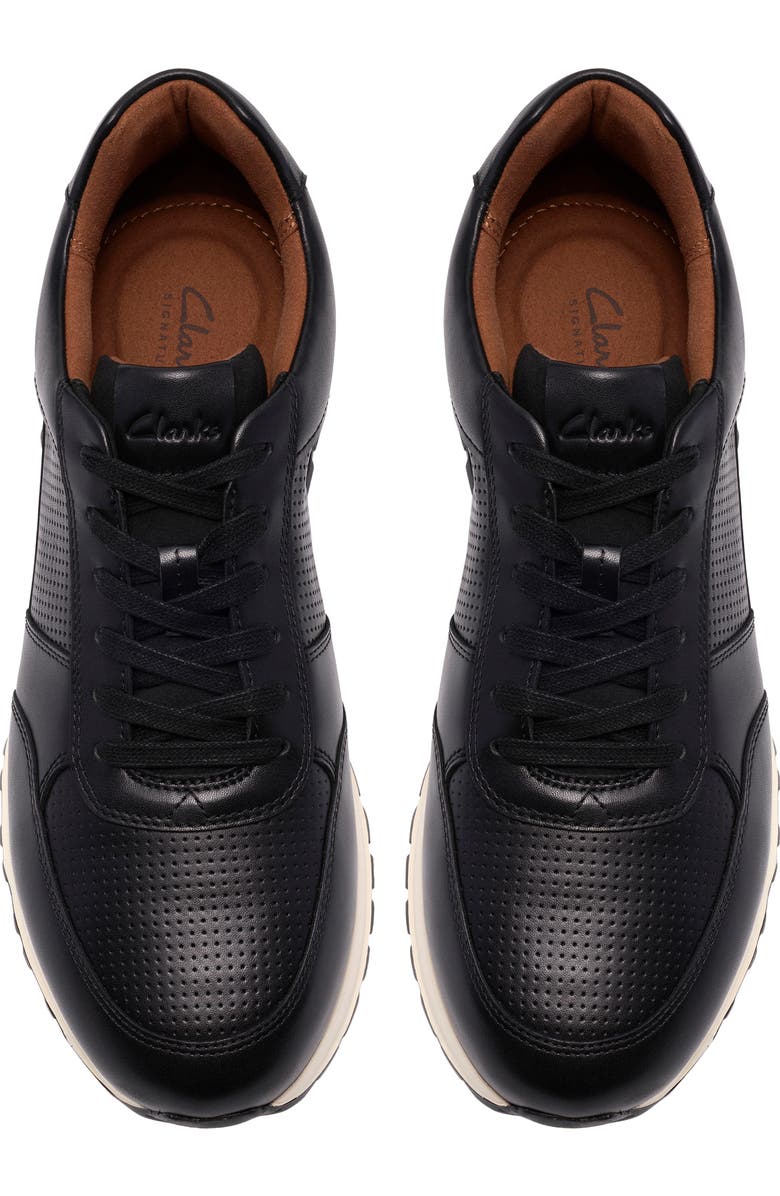 Clarks<sup>®</sup> Radwell Lace-Up Leather Sneaker, Alternate, color, Black Leather