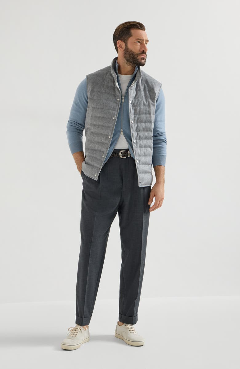 Brunello Cucinelli Cashmere flannel down jacket, Alternate, color, Grey