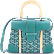 Pre-Owned Goyard Structured Saigon Top Handle Bag Coated Canvas with Leather Mini