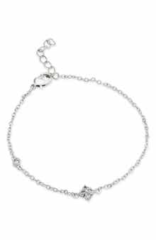 SAVVY CIE JEWELS Princess Cut Cubic Zirconia Quadrant Station Bracelet