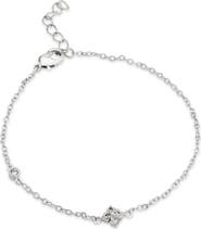 SAVVY CIE JEWELS Princess Cut Cubic Zirconia Quadrant Station Bracelet