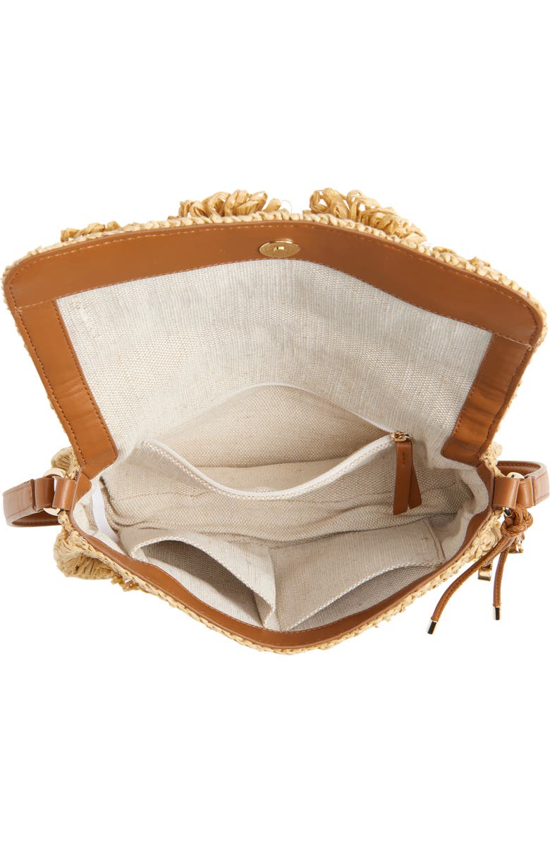 Sam Edelman Small Phoebe Raffia Shoulder Bag, Alternate, color, Beige