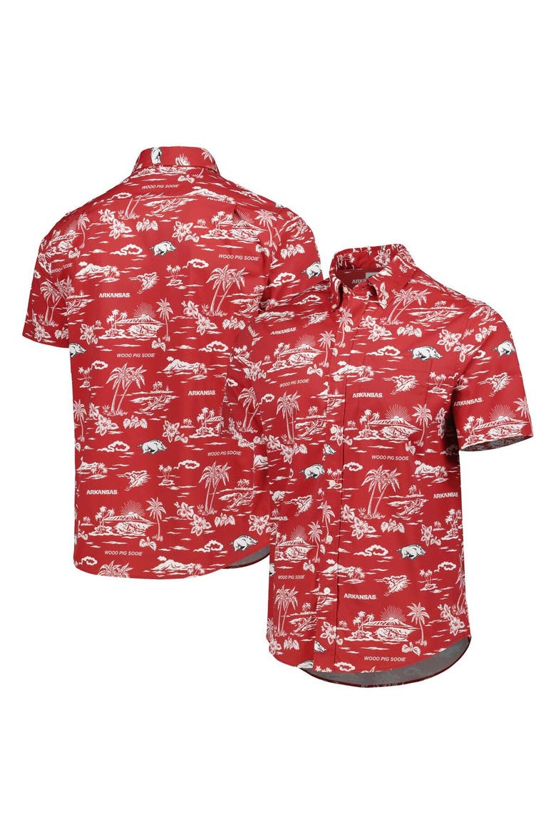 Men's Reyn Spooner Cardinal Arkansas Razorbacks Performance Button-Down Shirt, Main, color, Cardinal
