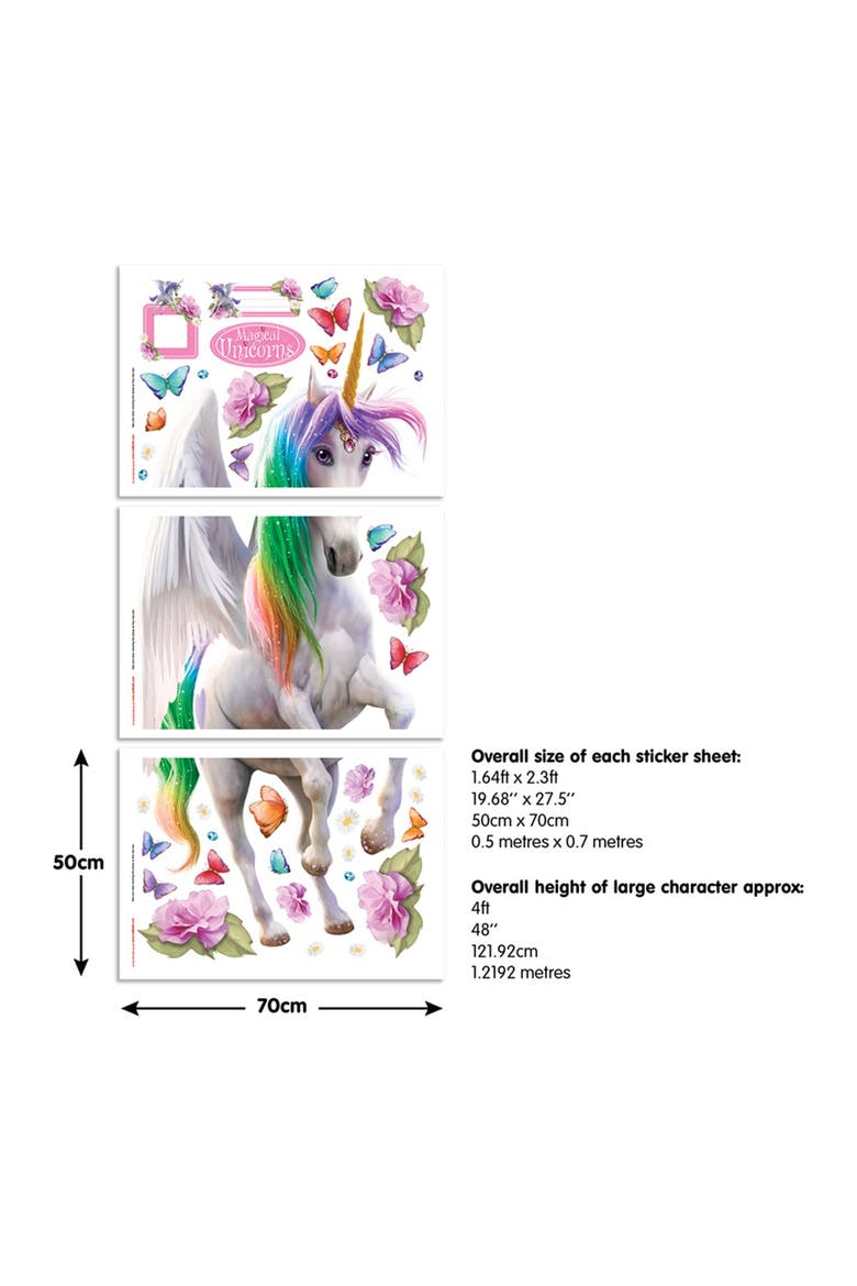 Magical Unicorn Large Character Sticker, Alternate, color, MULTICOLOR