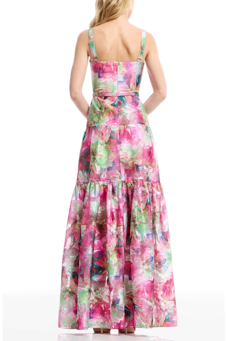 Tate Floral Jacquard Belted Dress, Alternate, color, BRIGHT FUCHSIA MULTI
