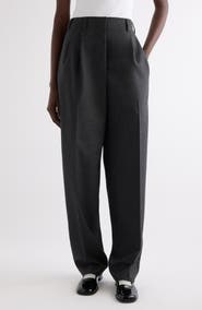 Givenchy Double Pleat Low Waist Wool Grain de Poudre Pants