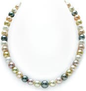 The Pearl Source 8-10mm South Sea & Freshwater Multicolor Pastel Pearl Necklace - AAA Quality